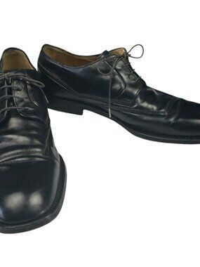 A. Testoni Mens Leather Lace Up Oxford Dress Shoes Black Size 10 US